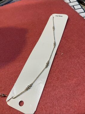 Delicate Strrling  Beaded Ankle Bracelet